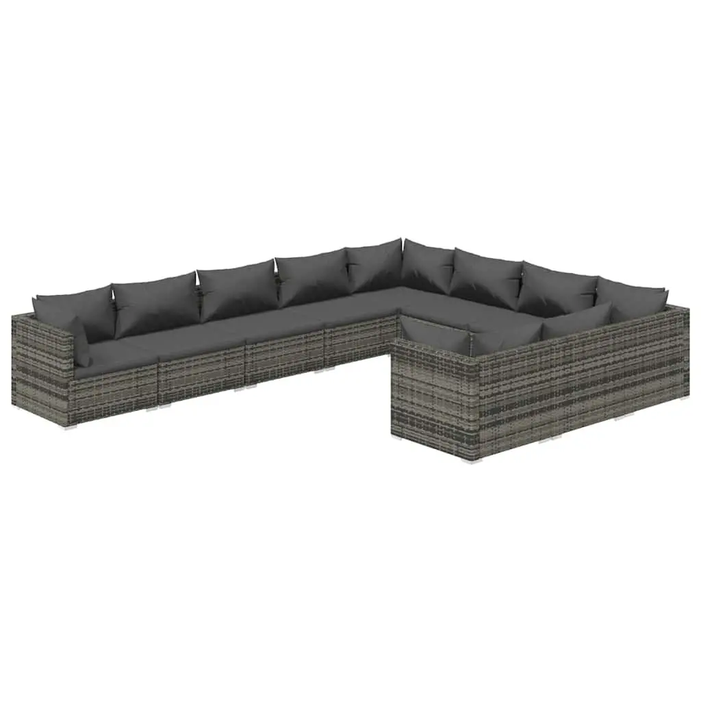 Garden Lounge Set 10 Piece Outdoor Furniture for Patio and Garden Grey