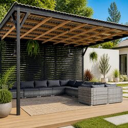 Specifications of 10 Piece Grey Poly Rattan Lounge Set