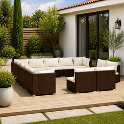 Specifications of 13 Piece Brown Garden Lounge Set