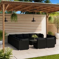 14 Piece Modular Garden Lounge Set with PE Rattan