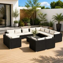 Specifications of 13 Piece Garden Lounge Set in Black