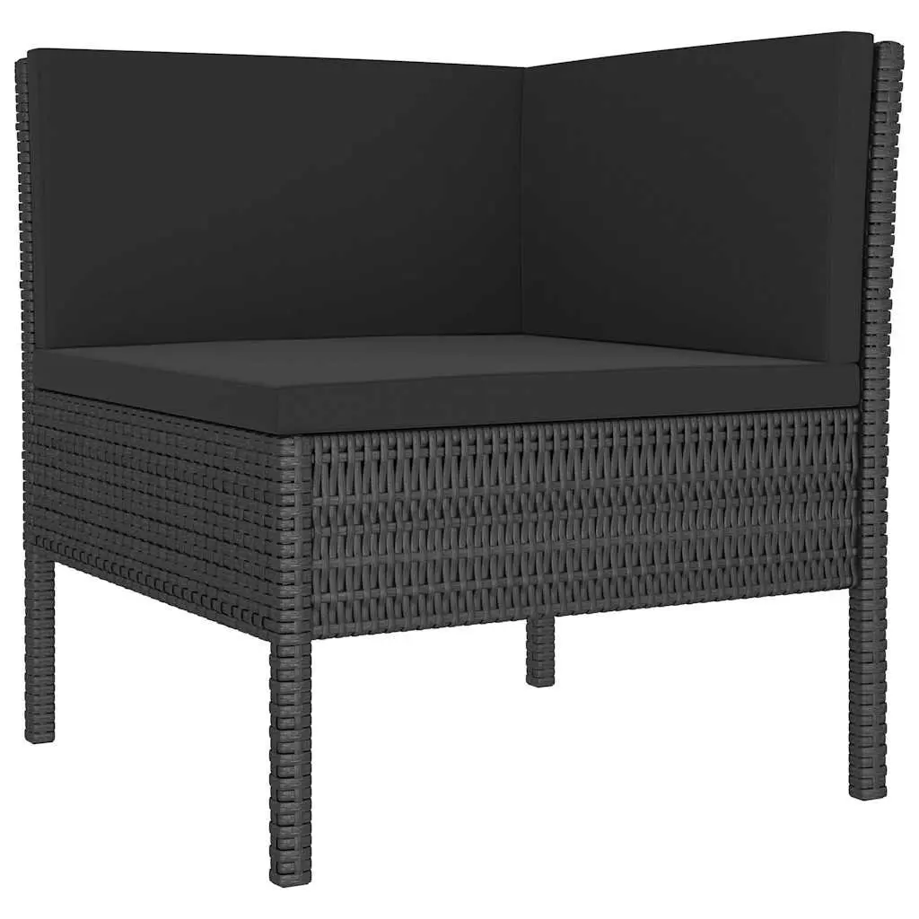 Garden Lounge Set Outdoor Furniture 2 Piece Black