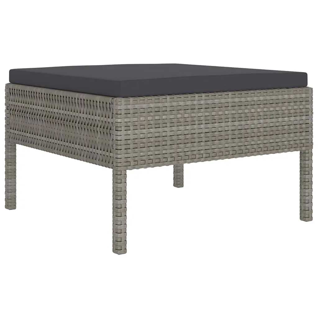 Garden Lounge Set 2 Piece Outdoor Furniture for Patio Grey Cushions