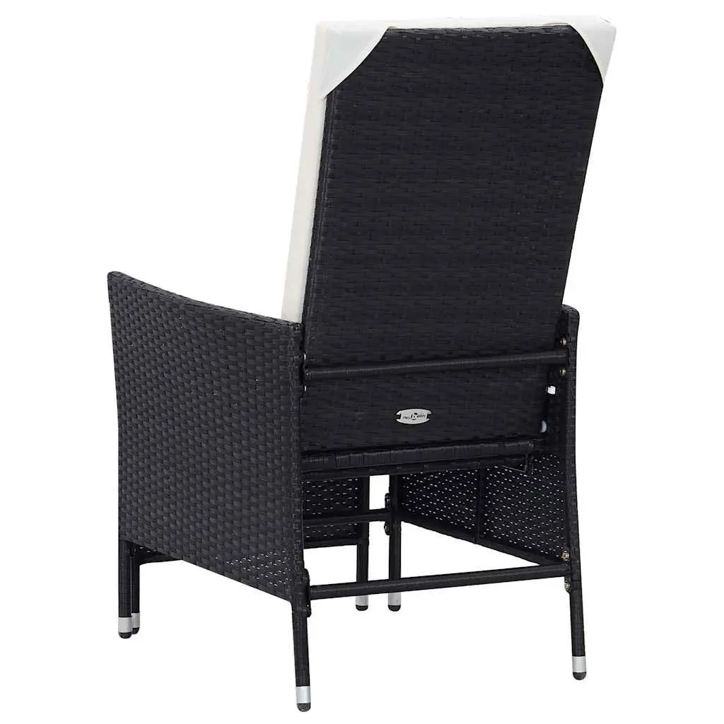 Reclining Garden Chair Outdoor with Footrest Black
