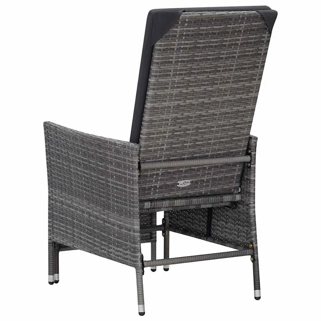 Reclining Garden Chair Outdoor Armchair with Cushions Grey