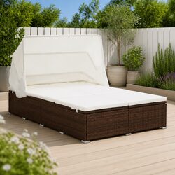 Specifications of 2-Person Sunbed Lounger with Foldable Roof