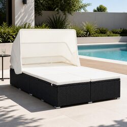 Specifications of 2-Person Sunbed with Cushion and Roof