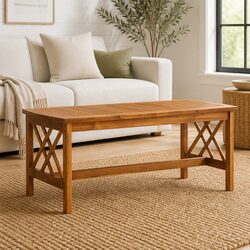 Acacia Wood Coffee Table: 102L x 50W x 43H cm