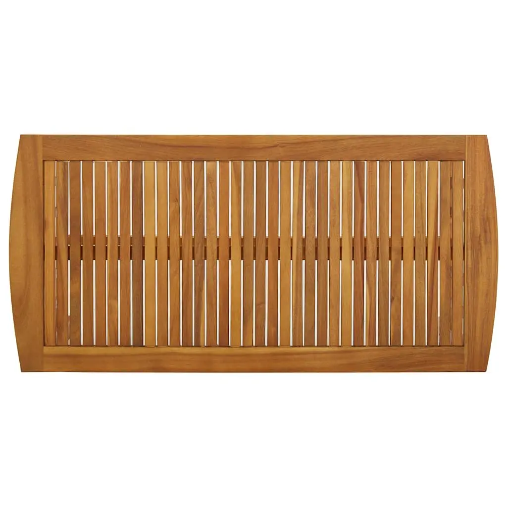 Coffee Table Solid Acacia Wood Brown Living Room Furniture Slatted Design