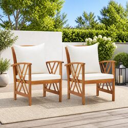 2-Piece Outdoor Chair Set - Solid Acacia Wood