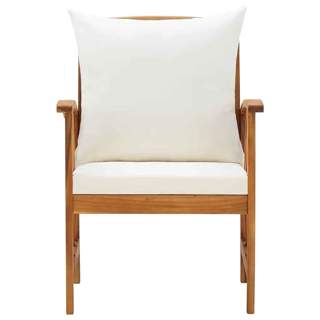 Outdoor Garden Chairs Set 2 Piece for Patio and Garden Solid Acacia Wood with Cushions