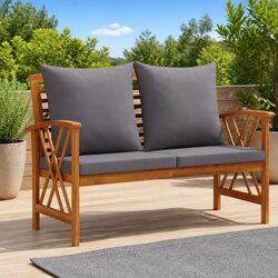 Outdoor Garden Bench 119cm - Grey Acacia Wood