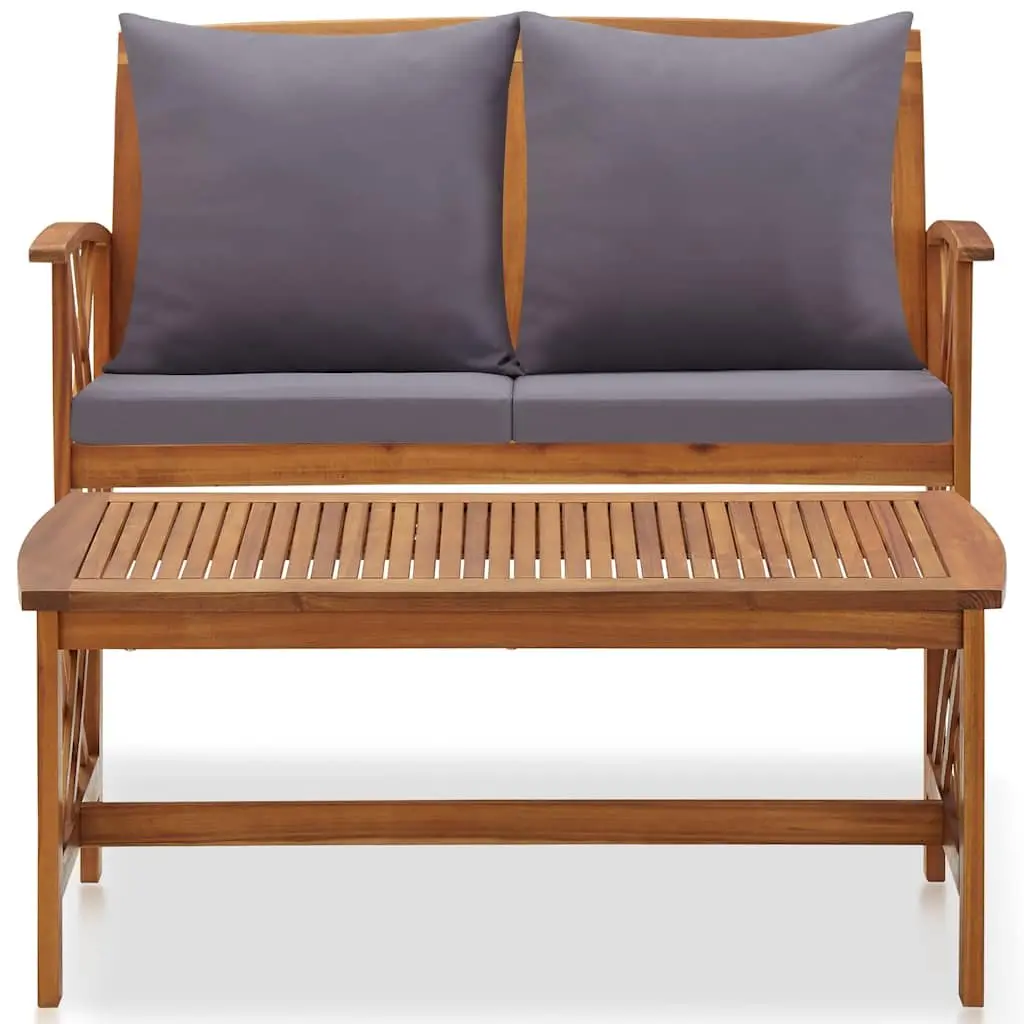 2-Piece Garden Lounge Set Outdoor Patio Furniture Wooden Bench Coffee Table