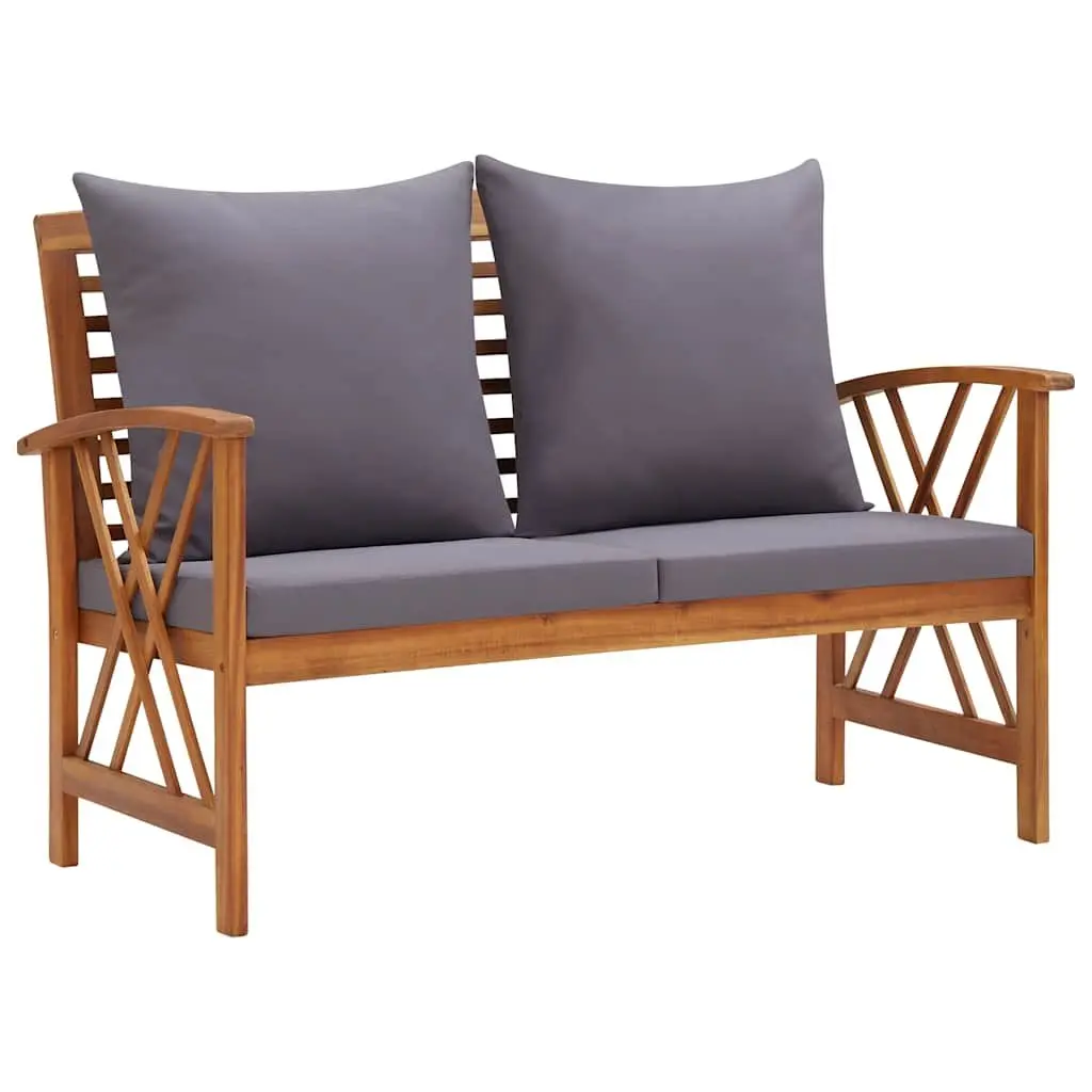 2-Piece Garden Lounge Set Outdoor Patio Furniture Wooden Bench Coffee Table