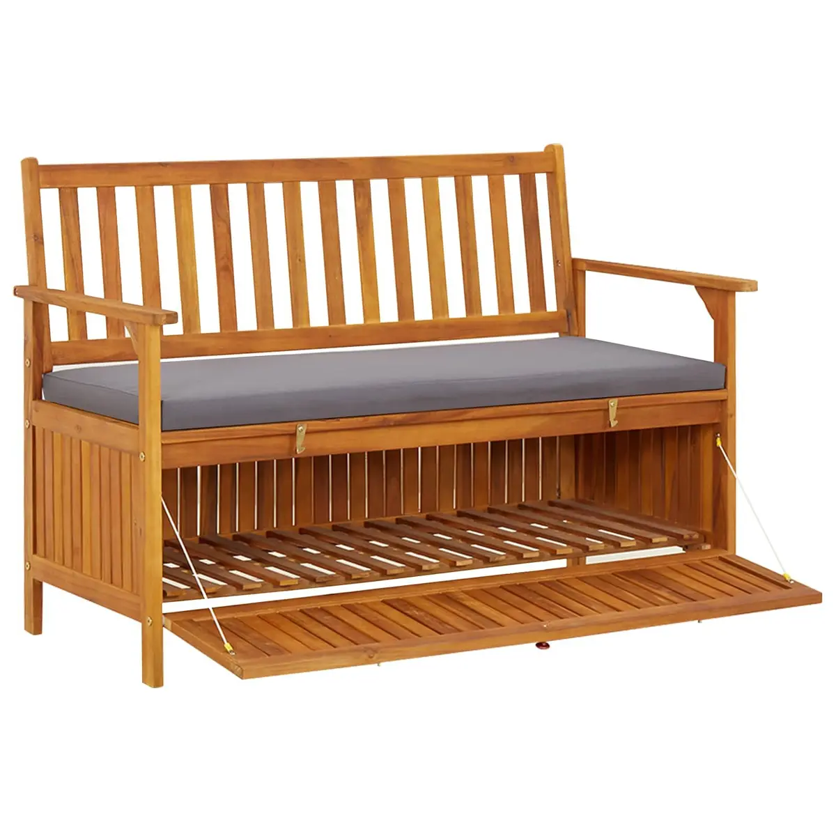 Garden Storage Bench 120cm Grey Solid Acacia Wood
