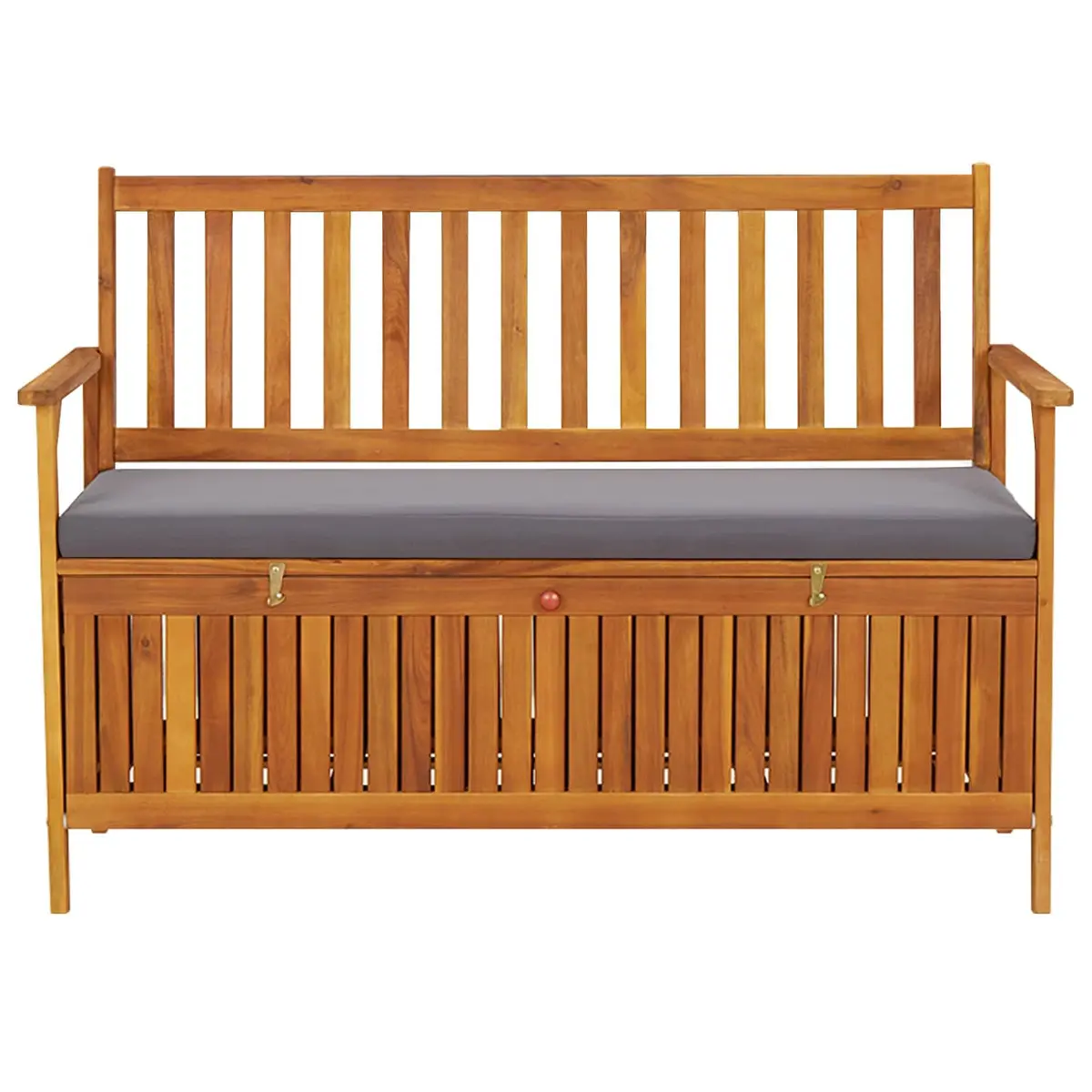Garden Storage Bench 120cm Grey Solid Acacia Wood