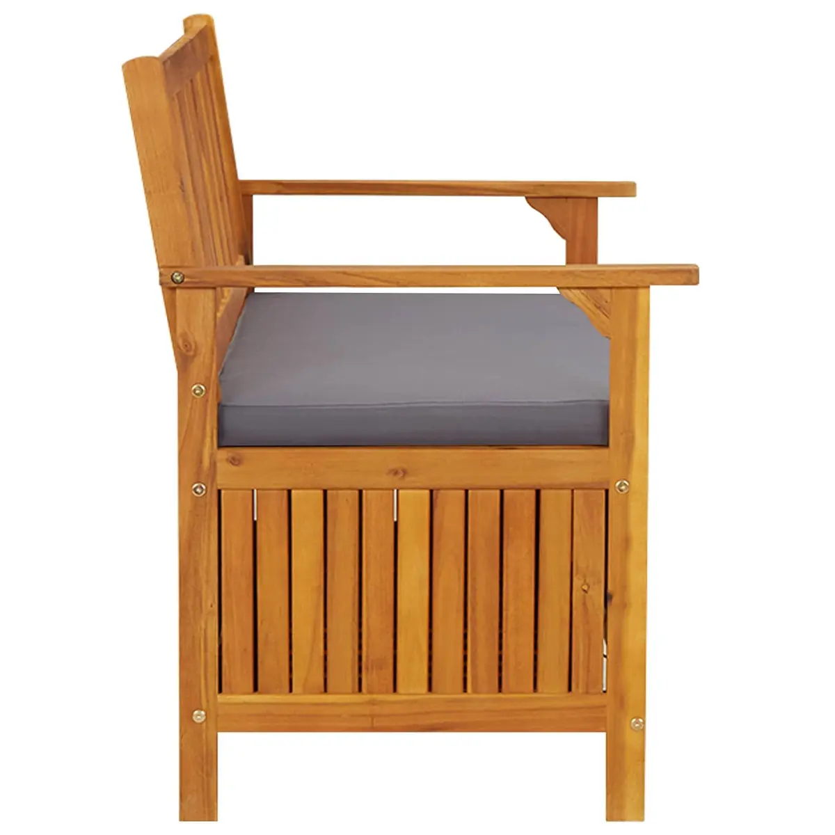 Garden Storage Bench 120cm Grey Solid Acacia Wood
