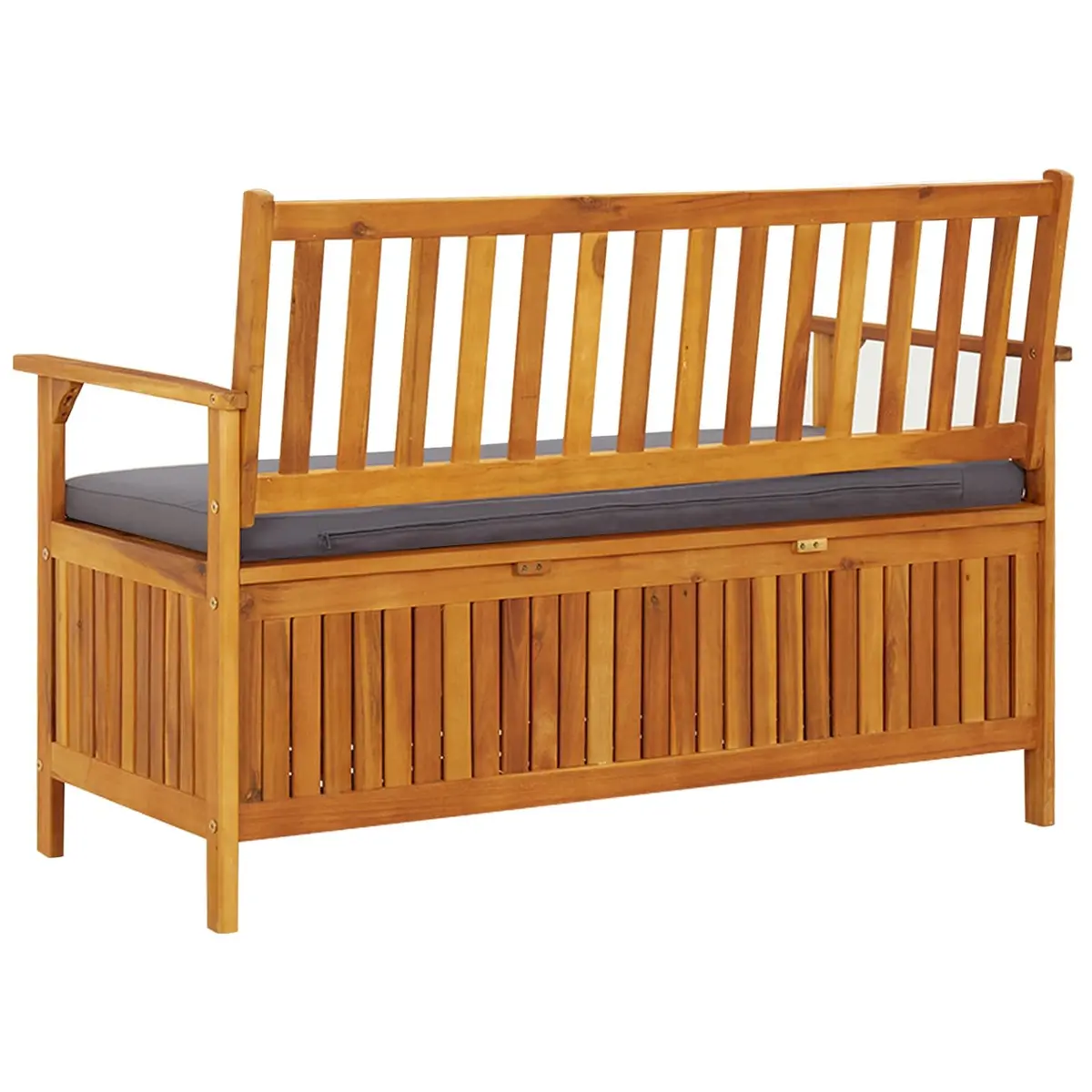 Garden Storage Bench 120cm Grey Solid Acacia Wood