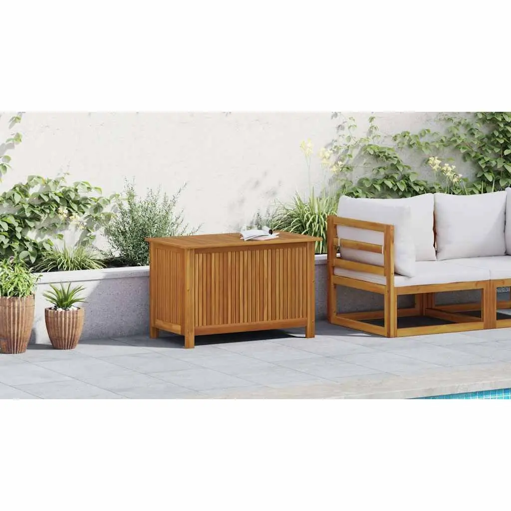 Outdoor Storage Bench 90x50x58 cm Solid Acacia Wood Durable Brown