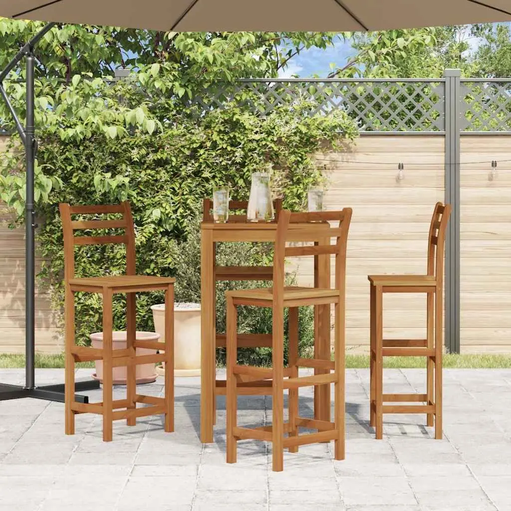 Solid Acacia Wood Bar Stools Set of 4