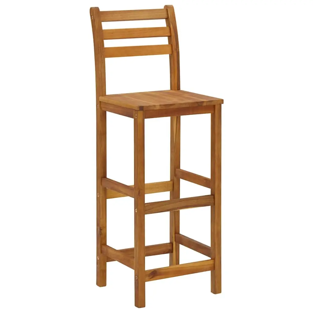 Solid Acacia Wood Bar Stools Set of 4