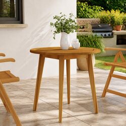 85cm Round Solid Wood Acacia Garden Table