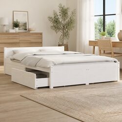 Specifications of White Bed Frame with Storage Drawers 150x200 cm