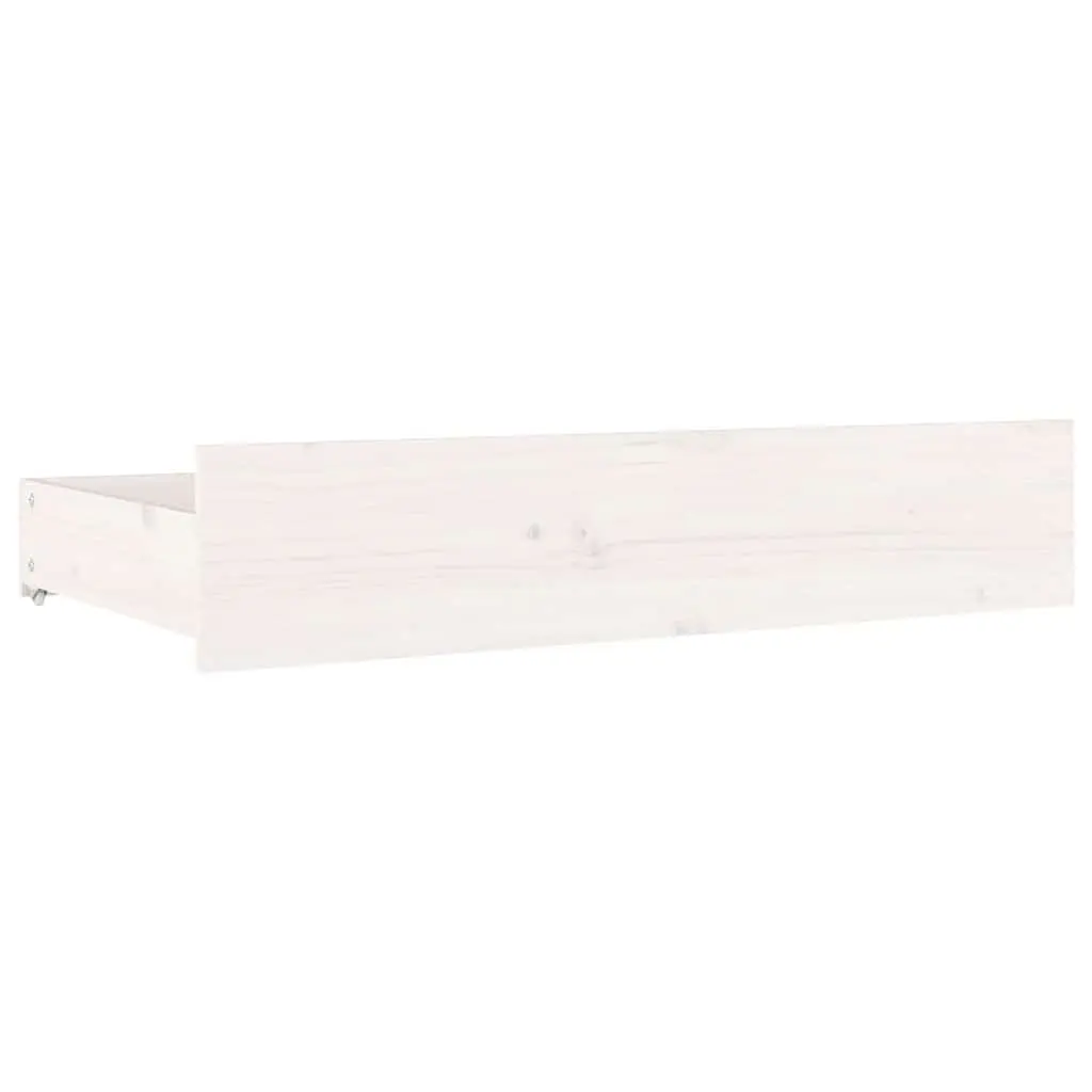 Wooden Bed Frame with Storage Drawers for Bedroom 150x200 cm White