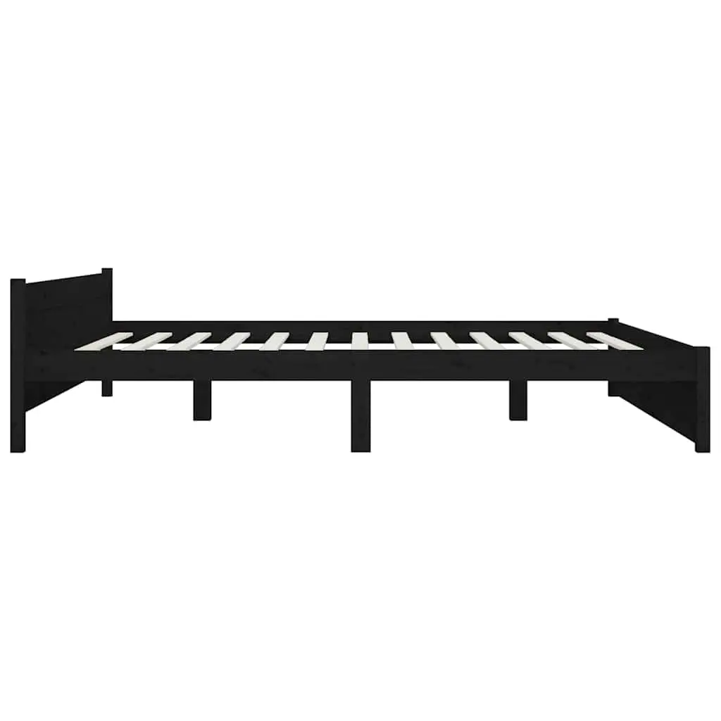 King Bed Frame with Storage Drawers Black 183x203 cm Bedroom