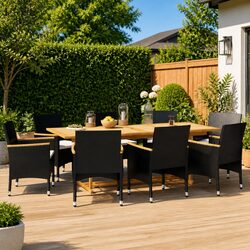 9 Piece Acacia Wood Garden Dining Set: Specs and Features