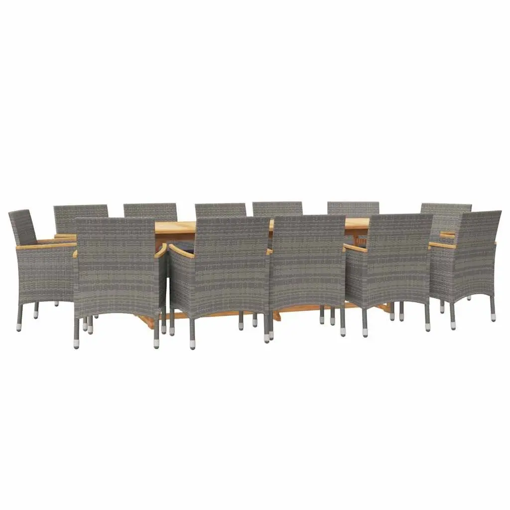 13-Piece Grey Acacia Wood Dining Set