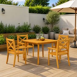 Garden Table Specifications: Solid Acacia 110x110x75 cm