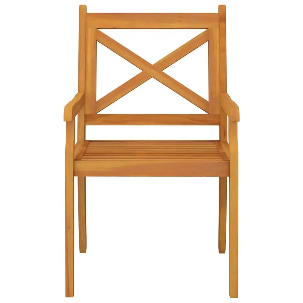 Outdoor Dining Chairs 3 Pcs Solid Wood Garden Patio Furniture Armrest Design