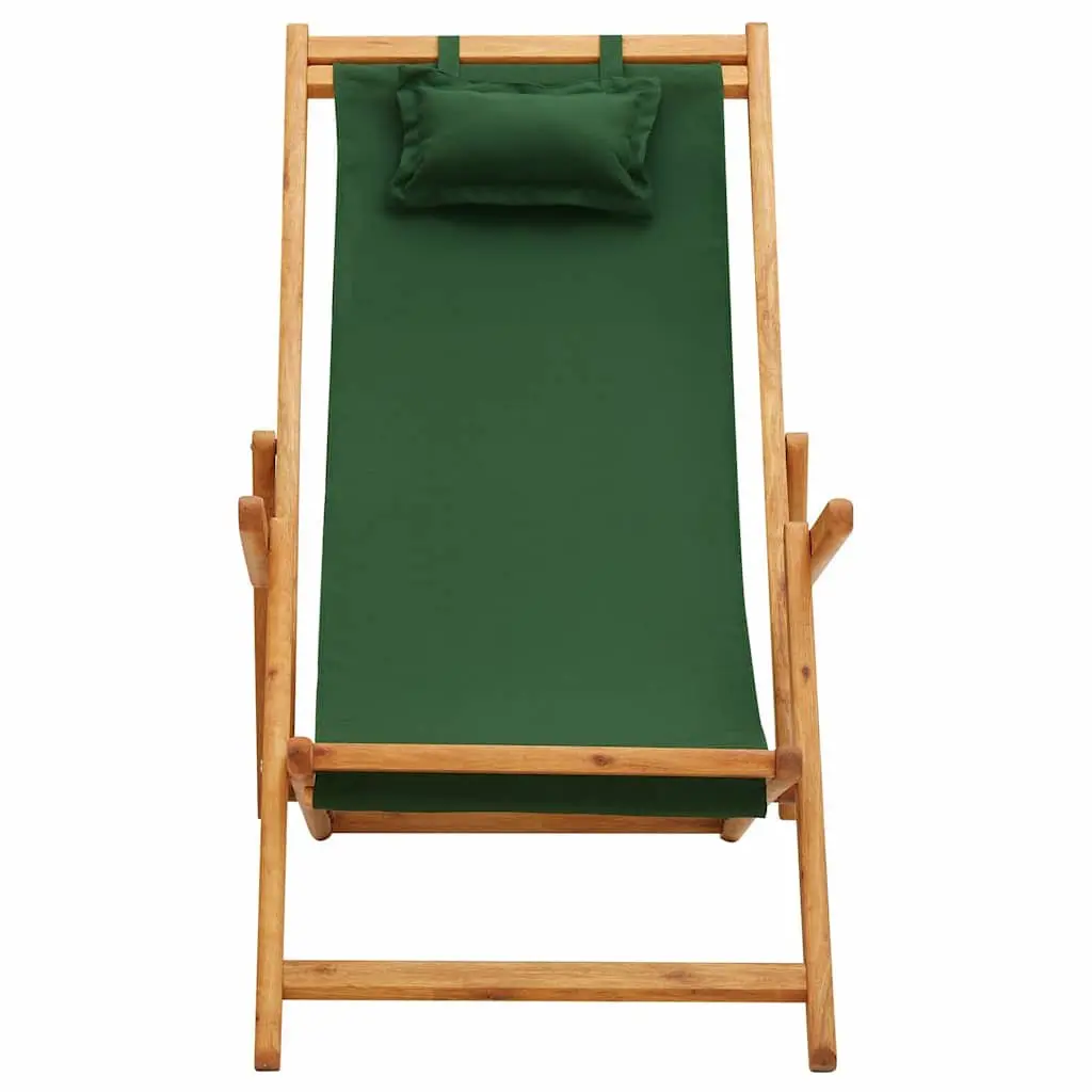 Folding Beach Chair Outdoor Garden Patio Lounge Reclining Seat Green