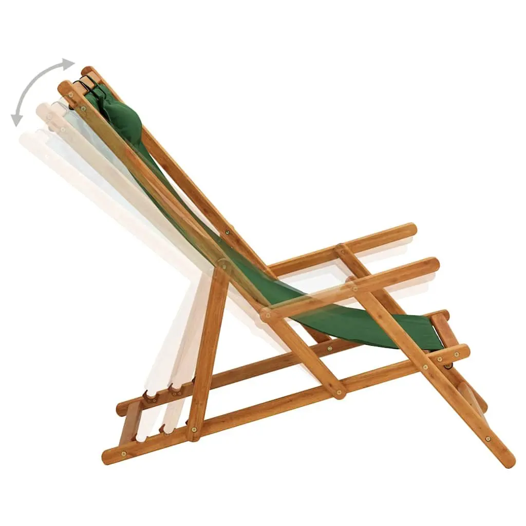 Folding Beach Chair Outdoor Garden Patio Lounge Reclining Seat Green