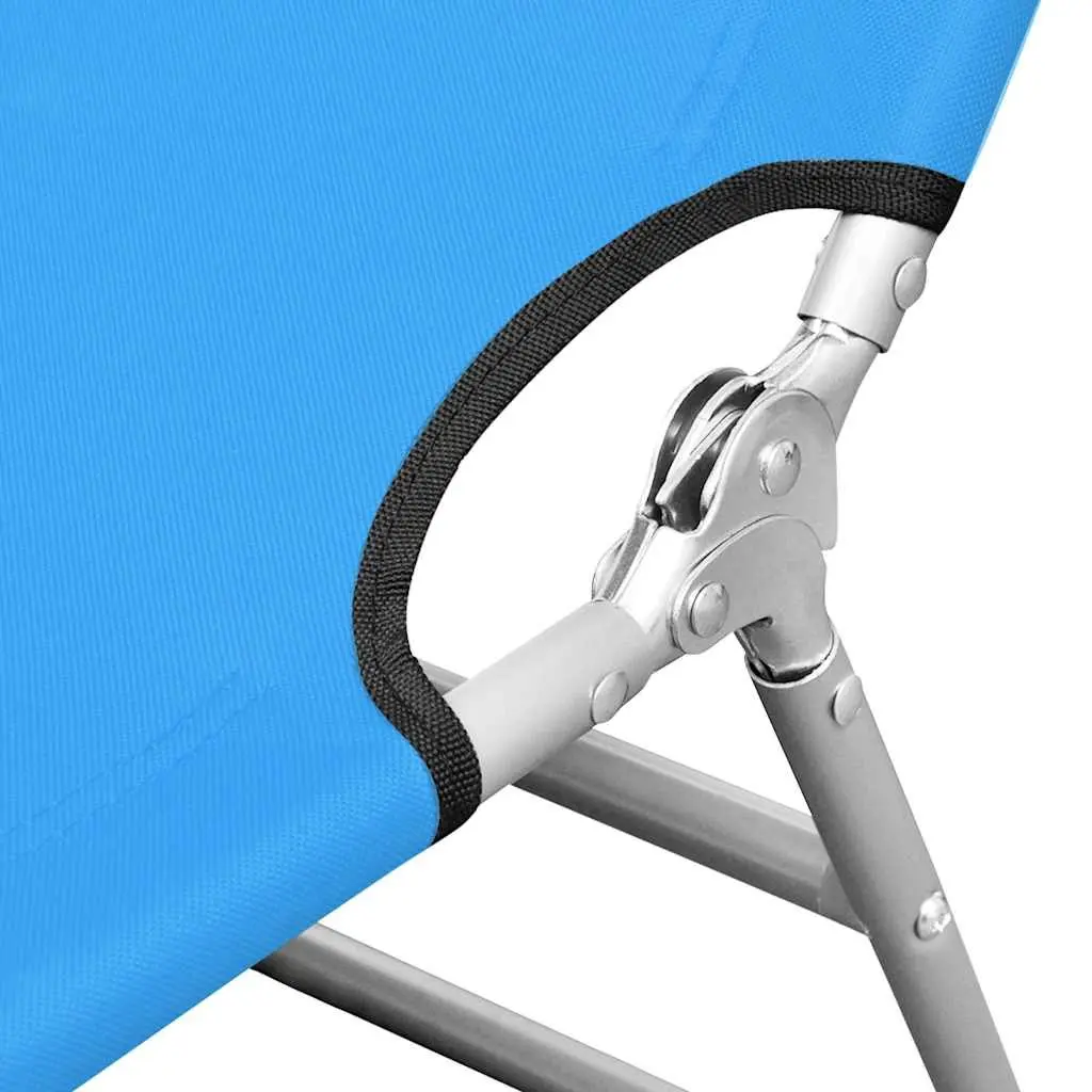 Folding Sun Lounger Adjustable Backrest Head Cushion Garden Beach Daybed Chair