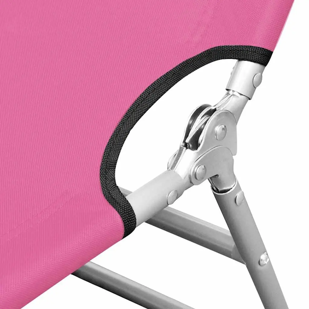Sun Lounger Outdoor Garden Beach Adjustable Backrest Head Cushion Folding Daybed