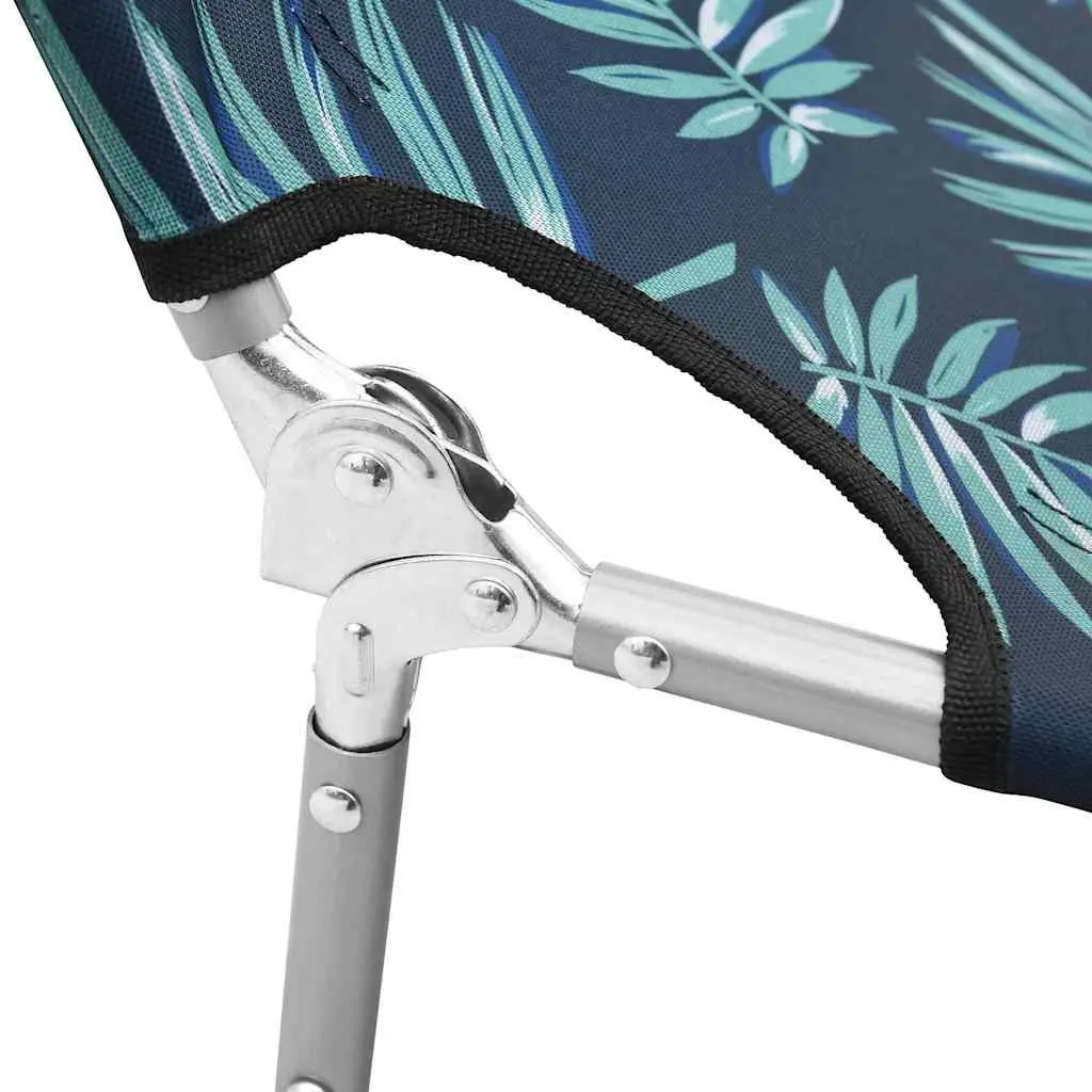 Folding Sun Lounger Garden Beach Adjustable Backrest Head Cushion