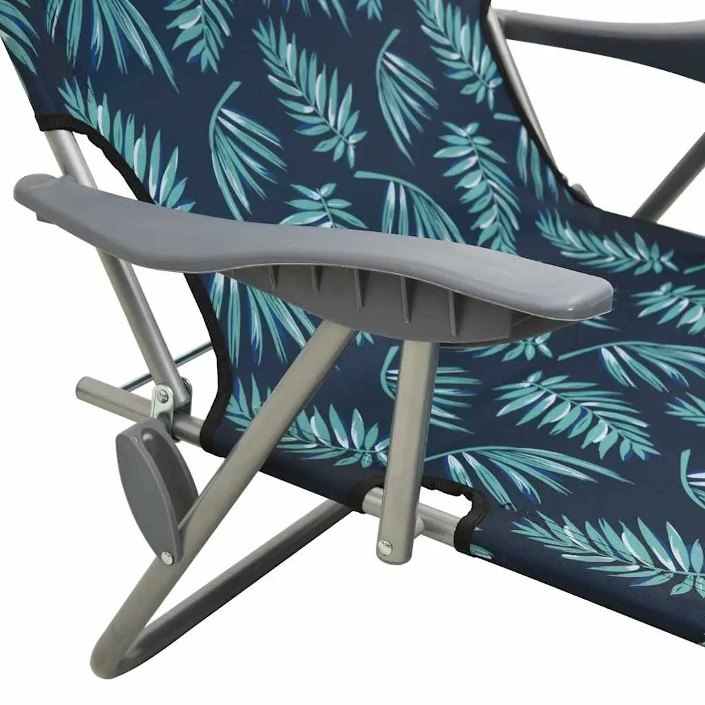Sun Lounger with Canopy for Beach Garden Adjustable Backrest Foldable Green