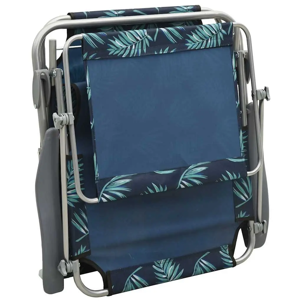 Sun Lounger with Canopy for Beach Garden Adjustable Backrest Foldable Green