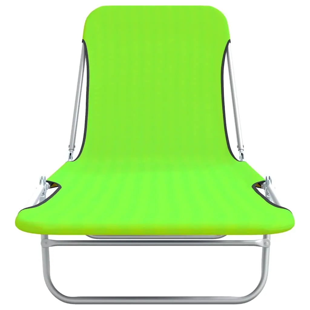Sun Loungers Foldable 2 pcs Adjustable Backrest Garden Beach Relaxation Seating