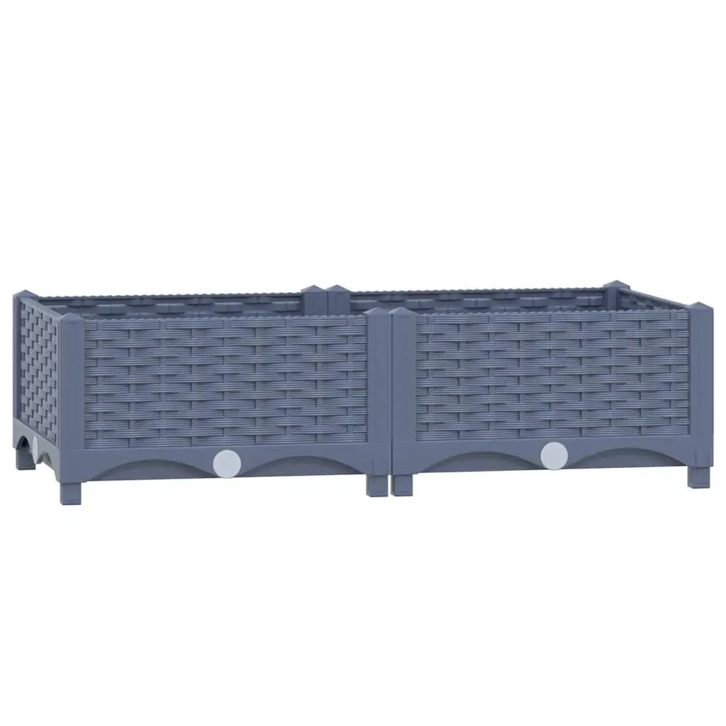 Raised Garden Bed Planter 80x40x23cm Grey