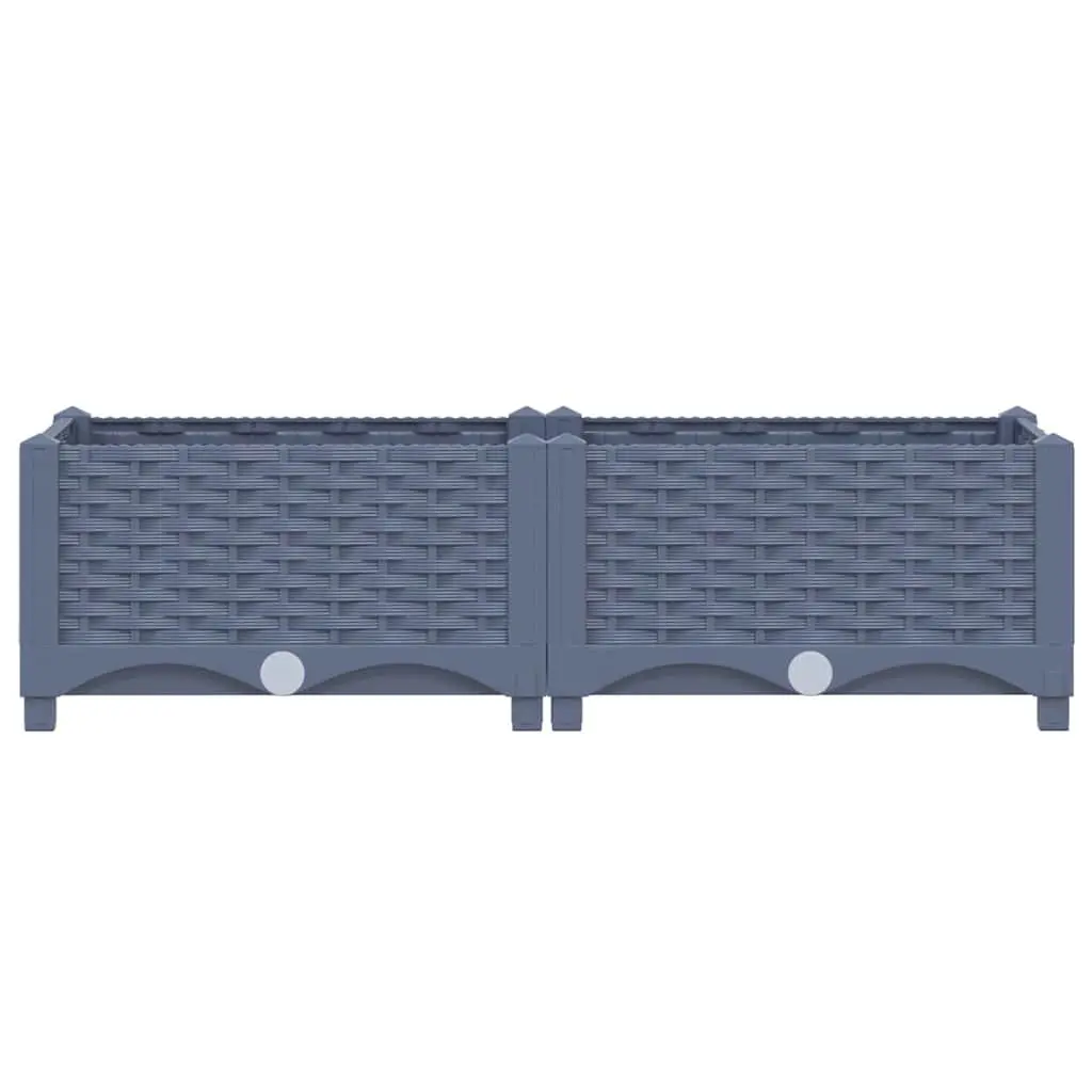 Raised Garden Bed Planter 80x40x23cm Grey