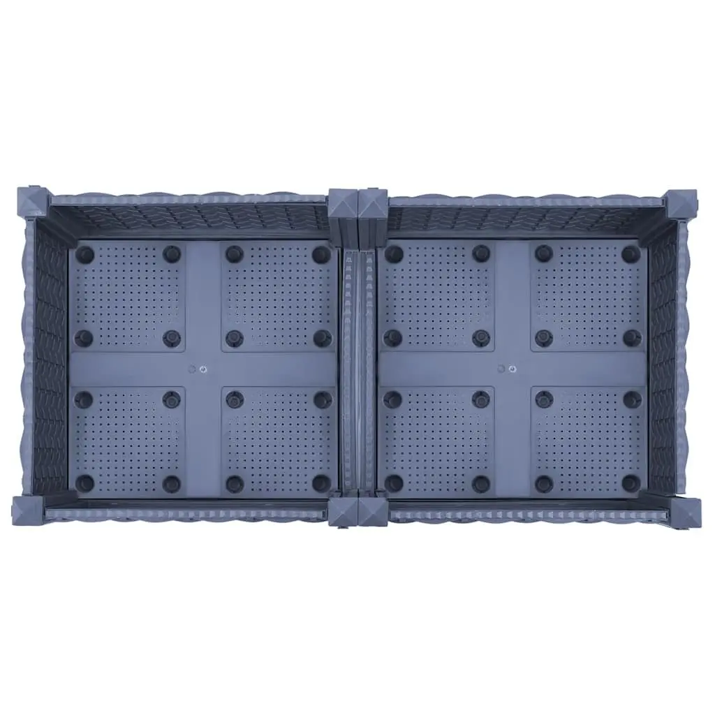 Raised Garden Bed Planter 80x40x23cm Grey