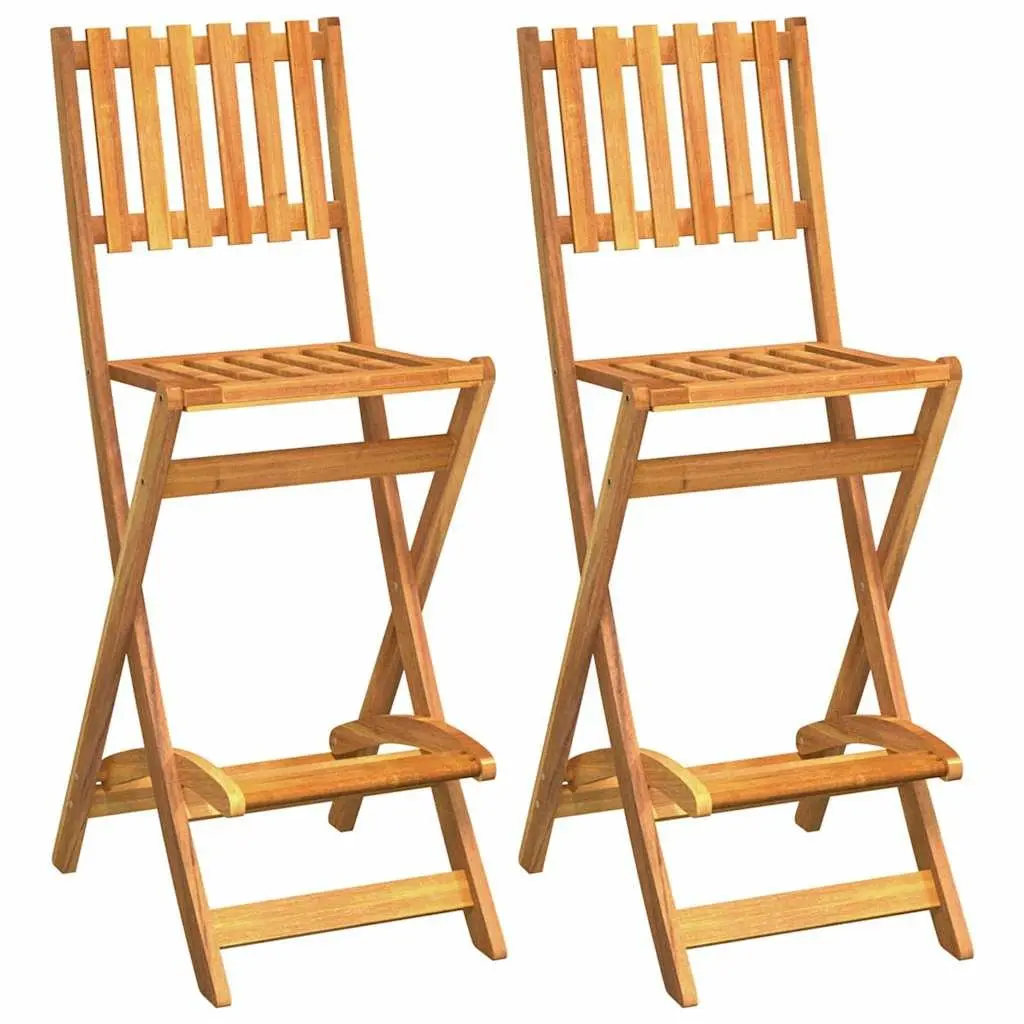 Outdoor Bar Set for Patio Garden 3 Piece Brown Solid Acacia Wood Foldable