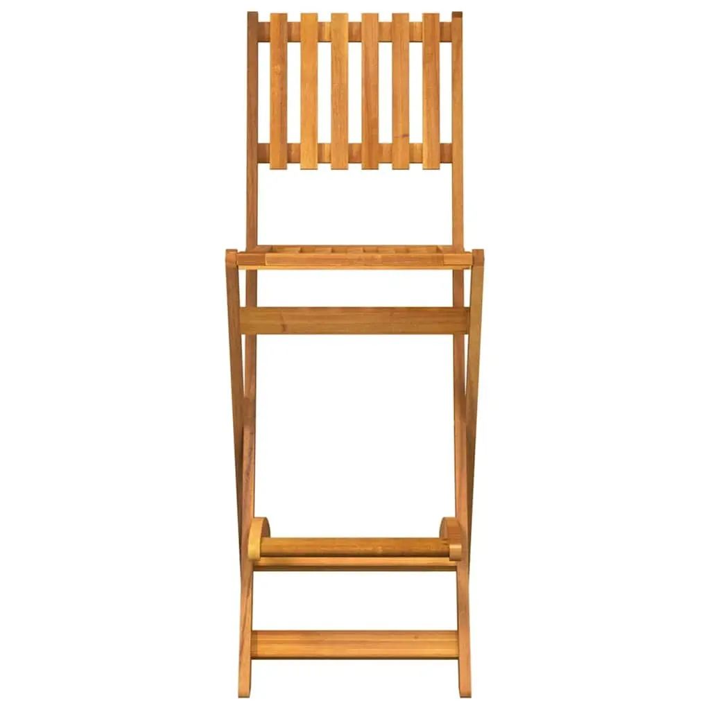 Outdoor Bar Set for Patio Garden 3 Piece Brown Solid Acacia Wood Foldable