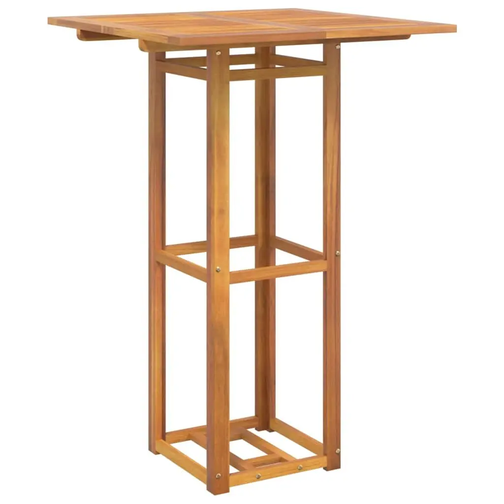 Outdoor Bar Set for Patio Garden 3 Piece Brown Solid Acacia Wood Foldable