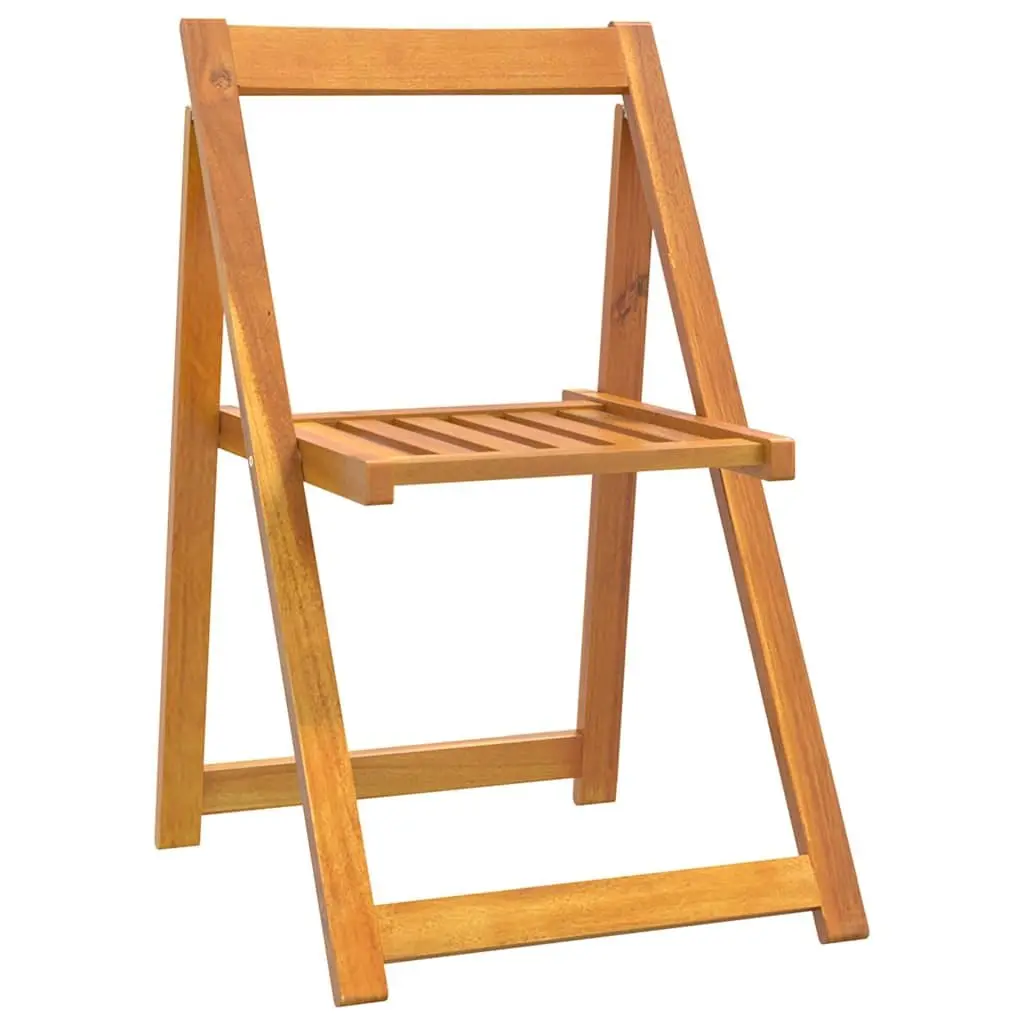 Outdoor Folding Garden Chairs Set 8 pcs Solid Wood Acacia Brown Patio Seating