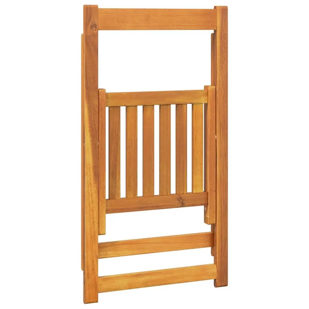 Outdoor Folding Garden Chairs Set 8 pcs Solid Wood Acacia Brown Patio Seating