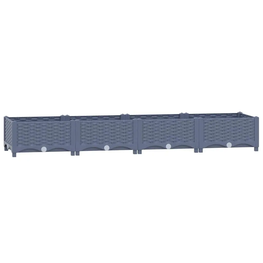 Raised Garden Bed Planter Box Outdoor Use Grey 160 x 40 x 23 cm